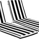 QIUJIAQI Outdoor Chaise Lounge Cushions 2 Pack, Weather-Resistant Patio Pool Lounge Cushions, (Black & White)