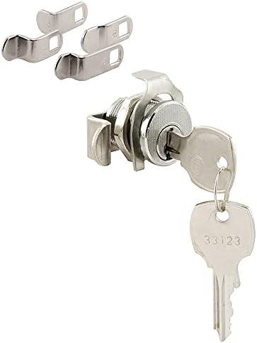 Prime-Line MP4573 Mailbox Lock – Replacement, Multipurpose Mailbox Lock for Several Brands – NA-14 Keyway, Opens Counter-Clockwise with 90º Rotation, Nickel Finish (Set of 3)