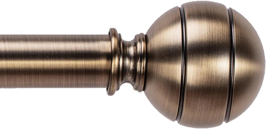 Brass Curtain Rods for Windows 30-45 Inch Adjustable Heavy Duty Metal,1 Inch Pipe Decorative Modern Rustic Blackout Drapery Rods with Twisted Cage Finials (Antique Bronze)