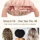 Yanibest Satin Lined Shower Cap for Women Reusable Waterproof, Frizz Free & Large Bath Cap with Soft Elastic Band, Luxury Hair Protection Caps (Peachy Pink)