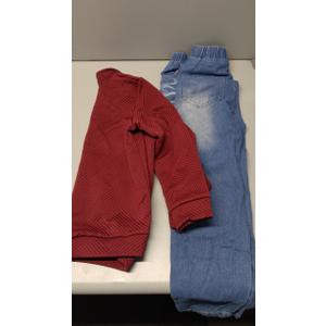 Dorbee Boy Clothes Long Sleeve Solid Sweatsuits Tops and Jean Pants 2Pcs Boys Fall Winter Outfits Set Size 2-8Y