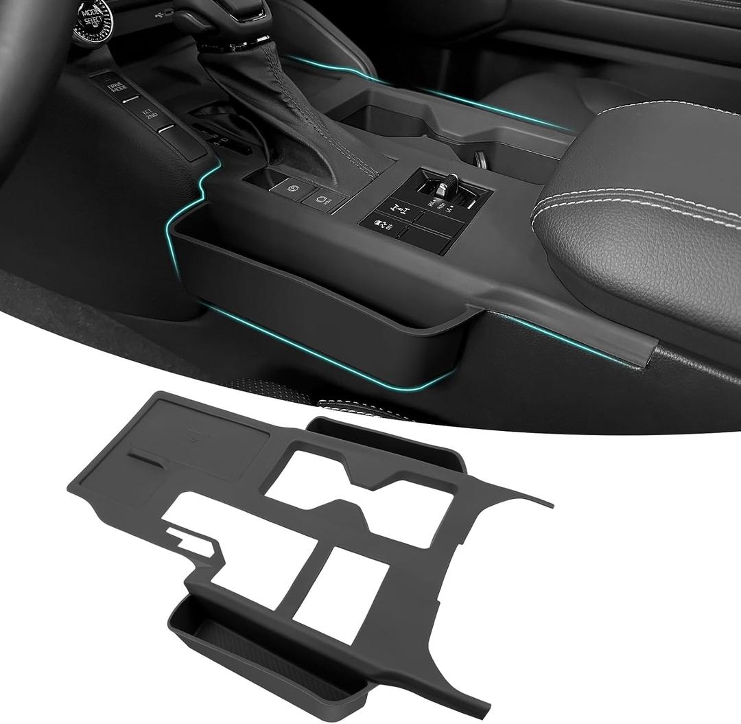 Center Console Side Storage Box Organizer Tray Compatible with 2024 2025 Toyota Land Cruiser 250 Prado J250 LC250 Interior Accessories Gear Shift Panel Trim Cover Black (Not for 1958)