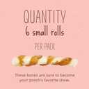 Better Belly Proteins with Real Venison Small Rolls 6 Count, Digestible Rawhide for Dogs, 4.2 OZ