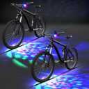 1/2/4 Pcs Disco Party LED Bike Light Disco Scooter Light Tri-Colored Bicycle Lights Blinking Swirling Fun Cycling Accessory, Christmas Stocking Stuffer, 3 AAA Batteries Included