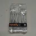 Novelty Modern Flatware, Cutlery, Disposable Plastic Dinner forks Luxury Silver 32 Count