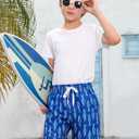 westwolf Boys Swim Trunks Compression Liner Bathing Suit Quick Dry Swimsuit 5-16T (Blue)