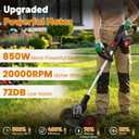 Cordless Weed Wacker 21V Electric Eater Battery Powered, 4 in 1 Lightweight Portable Stringless Weed Trimmer x 2 Battery Operated, Grass Trimmer/Brush Cutter/Lawn Edger with Wheels for Garden Yard, Standard