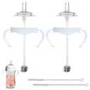 Straw Cup Conversion Kit for Philips Avent Natural Baby Bottles 2-Count, Food Grade Silicone Straw Nipples and Weighted Straw, Bottle Handles, Cleaning Brush, BPA-Free, Sippy Transition, 6+ Months