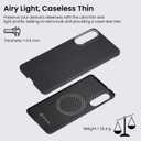 ORNARTO for Samsung Galaxy S25 Edge Case - Ultra Slim & Lightweight Matte Finish Hard Cover, 600D Aramid Fiber | Compatible with MagSafe | Protective Phone Cover for Galaxy S25 Edge, Black