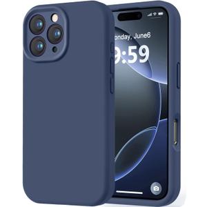 LOVE 3000 Designed for iPhone 16 Pro Case, Premium Silicone with [Soft Anti-Scratch Microfiber Lining] Shockproof Protective Phone Case for Men Women Girls 6.3", Navy Blue