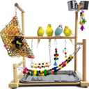 kathson Bird Playground,Parakeet Play Stand,Parrots Play Gym with Food Bowls,Cockatiel Playstand with Chewing&Exercise Toys,Birds Perch Stand for Budgie Conures Lovebirds