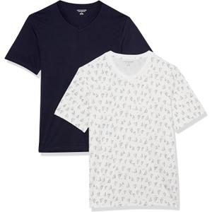 Amazon Essentials Men's Short-Sleeve V-Neck T-Shirts, Pack of 2