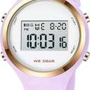 XCZAP Outdoor Sport Watches Alarm Clock 5Bar Waterproof LED Digital Watch (All Light Purple)