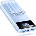 OHOVIV Portable Charger Power Bank 50000mAh Battery Pack, 22.5W Fast Charging PowerBank with Built in Cables,Travel Essential USB-C Portable Phone Charger for iPhone Samsung Pixel Android iPad-Blue