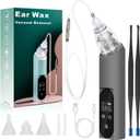 Ear Vacuum Wax Removal Tool, 6 Levels Electric Strong Suction Ear Vacuum Wax Remover, USB Charge Ear Cleaner Ear Wax Vacuum, Ear Wax Suction Remover Device for Adults and Kids (Grey)