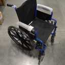 Drive Medical Blue Streak Lightweight Foldable Wheelchair - Enhanced Mobility Support - Durable Construction - Padded Comfort - Swing-Away Leg Rests - Desk Arms - Blue/Black - 18 Inch Seat