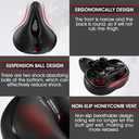 Comfortable Seat Cushion for Men Women with Dual Shock Absorbing Ball Memory Foam Waterproof Wide Bicycle Saddle Fit for Road Bikes