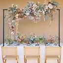 Over The Table Rod Stand with Clamps, Adjustable 47''-100'' Length Black Metal Balloon Table Arch Decoration for Wedding, Anniversary, Birthday, Party, Christmas Supplies.