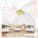 24 Inches Silver Metallic Ceiling Drapes Hanging Kit for 10 Panels Wedding Ceiling Drapes Canopy Hoop Metal Hardware Kit for Draping Fabric Indoor Outdoor Decorations Photo Backgrounds