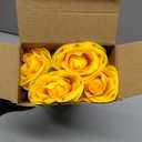 Suncalla 6 Pcs Softball Rose with Leaves Bulk Artificial Fake Softball Roses Decor Flower Gifts for Table Centerpieces Wedding Gifts Ball Theme Rose Bouquet Party Favors, Vases Not Included