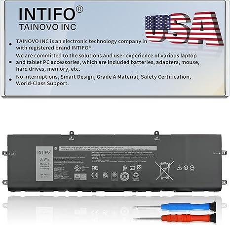 INTIFO 87Wh DWVRR Laptop Battery Compatible with Dell Alienware X15 R1 R2 Alienware X17 R1 R2 Series 0817GN 817GN 0NR6MH NR6MH [11.4V 7250mAh 6-Cell]