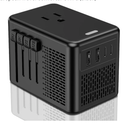 Fast Charging 2 USB A 2 USB C, 220V to 110V Power Converter Adapter Combo International Adapter European Travel Converter C A I G (Black)