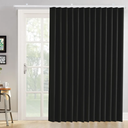 Room Divider Curtains Ceiling Track Sets Blackout Curtain Flexible Bendable Tracks for Patio Sliding Glass Door Bedroom Privacy Partition Separator, 1 Panel Black Drape and White Rail, W108 x L84 in