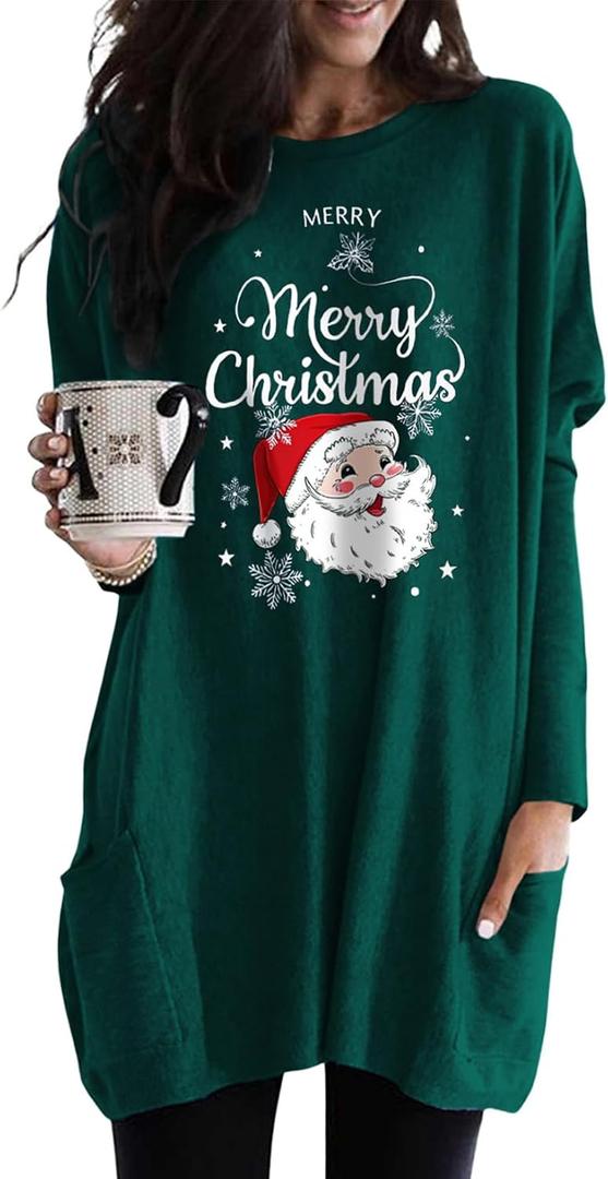 Dokotoo Womens Fall Dresses Long Sleeve Pullover Tunic Tops Crewneck Sweatshirt Dress Casual Mini Dresses (M)