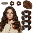Heatless Curls Overnight Hair Curlers Set – 4PCS Jumbo Velvet Rollers with Shower Cap, No-Damage Flexi Rods for Beautiful Waves