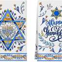 XCHI Happy Hanukkah Six-Pointed Star Olive Leaf Chanukah Menorah Kitchen Towels Dish Towels 18x26 Inch Home Kitchen Decorations Hand Towels Set of 2 Drying Dishcloth