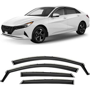 CLIM ART in-Channel Incredibly Durable Rain Guards Compatible with Hyundai Elantra 2021-2025, Original Window Deflectors, Vent Window Visors, Vent Deflector, 4 pcs. - 616270