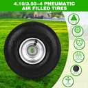 RRQ 10 Inch Pneumatic Wheel 4.10/3.50-4 Tire, 10" Pneumatic Wheels with 5/8" Bearings,2.2" Offset Hub for Garden Cart, Hand Truck, Lawn Cart, Mower (2 Pack)
