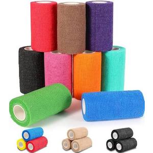 AZEN 9 Pack Self Adhesive Bandage Wrap, 4" X 5 Yards Elastic Cohesive Bandage Wrap, Color Athletic Tape, Tattoo Grip Tape Wrap, Vet Wrap, Ankle Tape