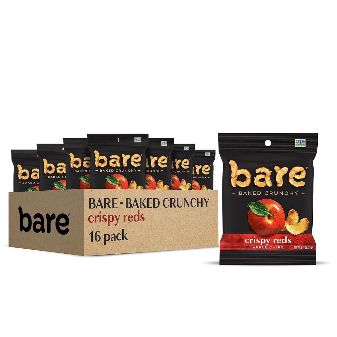 Bare Baked Crunchy, Apples Fuji & Reds, 0.53 Ounce (Pack of 16) (EXP 05/13/27)
