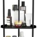 Jesginboo 3 Tier Bathroom Counter Organizer, Vanity Organizer Corner Shelf, Skincare, Makeup Countertop Organizers, Kitchen, Bathroom Counter Storage, Black