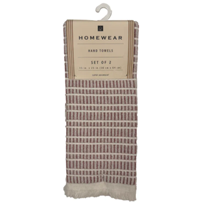 HOME WEAR HAND TOWELS SET OF 2. 15 INCH 25 INCH