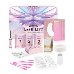 Lash Lift Kit, Eyelash Perm Kit, 5 Sets Lash Perm Kit Eyelash Lift Kit, Eyebrow Lamination Easy for Beginner, Professional Eyelash Curling Lash Extension Set, Home Achieve Semi-Permanent Curling