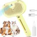 3-in-1 Steam Brush for Cats & Dogs – Hair Removal Comb with One-Click Release & Water Spray – Grooming Brush for Shedding, Long/Short Hair