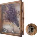 Shadow Box Frame 11x14, Wood Display Boxes with Linen Back - Large Shadow Box with Paulownia Wood and Real Glass Cover for Wall or Tabletop Display