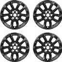 Wheel Skins Compatible with Chevy Traverse 2018 2019 2020 2021 2022 2023 18-inch Wheel Covers Glossy Black Set of 4 Pcs