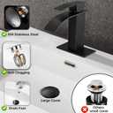 Bathroom Sink Drain Kit with Flexible Expandable Pipe: Odor-Free & Backflow-Preventing, Space-Saving Design without a P-trap, For 1-1/4'' & 1-1/2'' Drain Hole (Black, With Overflow)