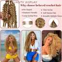 Burmese Curly Crochet Human Hair Extensions Miracle Knots Salon-Level Pre-Separated Lightweight Reusable No Tangle Shedding Thick Invisible Pre-Looped For Boho Braids 27P613 50g 22inch