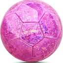 Size 4 Soccer Ball Glitter Pink - Kids Aged 4-6 6-8 8-12 Outdoors Sports Training Ball Recreation Playing Ball Teens Girls Children Youth Back to School Birthday