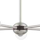 Livex Lighting 46135-91 3 Light Brushed Nickel Chandelier (Brushed Nickel W/ Bronze Accents)