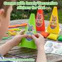 4-in-1 Plastic Carnival Party Games Set,Includes Ring Toss Games, Bean Bag Toss Games, Cones & 3-Legged Race Games, Sports & Outdoor Game Toys for Backyard, Birthday & Family Party