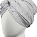 Conair Cotton Hair Towel Wrap & Twist for Women, Fast Drying Ultra-Absorbent Hair Plop for All Types and Lengths, Turban-Style Cotton Towel Helps Maintain Natural Curl Style, Gray (One size)