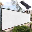 Royal Shade 4' x 10' White Fence Privacy Screen Windscreen Cover Netting Mesh Fabric Cloth - Cable Zip Ties Included (We Make Custom Size)