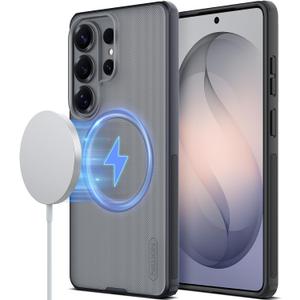 Nillkin for Samsung Galaxy S26 Ultra Magnetic Case, [Compatible with MagSafe] Mil-Grade Shockproof Protective Bumper Hard Cover Slim Phone Case for Galaxy S26 Ultra Cases Clear Black
