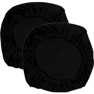 Yikko Soft Stretch Spandex Jacquard Slipcovers, Corn Grain Texture Chair Slipcovers fit for Office, Dining Room, Bar, Wedding Chair Seat Cushions, Washable Removable Home Decor (2, Black)