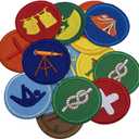 2 x 16 Pieces Scout Wildness Exploring Fire/Hiking/Climbing/Swimming/Telescope/Compass Style Sew on Iron on Decorative Patch